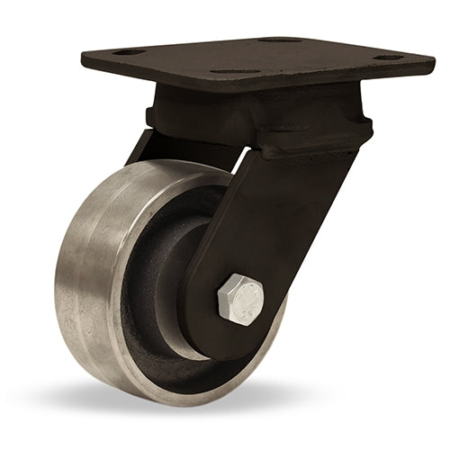 Hamilton WHK Inferno Series S-WHK-4HFSB - 750° F Rated Swivel Caster with 4" x 2" Forged Steel Wheel & High Heat Stainless Steel Bearings