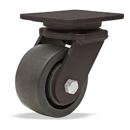 Hamilton WHK Inferno Series Swivel Caster - 4"x2" Scorcher Wheel, 1/2" Roller Bearing with High Heat Grease, Rated 550° F - S-WHK-4HNY High Heat Resistance for Industrial Use