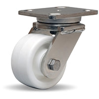 S-WHS-4AZ Hamilton Stainless Steel Swivel Caster – 4" x 2" Aqualite Polyolefin Wheel with 3/4" Delrin Bearing – Durable & Industrial-Grade