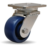 S-WHS-4UYZ Hamilton Stainless Steel Workhorse Swivel Caster - 4x2" Unilast Polyurethane Wheel with 3/4" Delrin Bearing for Heavy-Duty Use