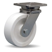 S-WHS-6AZ Hamilton Stainless Steel Swivel Caster - 6" Aqualite Polyolefin Wheel with 3/4" Delrin Bearing