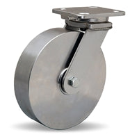 S-WHS-8SZ Hamilton Stainless Steel Workhorse Swivel Caster - 8" x 2" Wheel with 3/4" Delrin Bearing - Premium Durability for Heavy-Duty Use