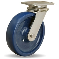 S-WHS-8UYZ Hamilton Stainless Steel Swivel Caster - 8"x2" Unilast Polyurethane (75D) Wheel - Heavy-Duty Industrial Grade with 3/4" Delrin Bearing