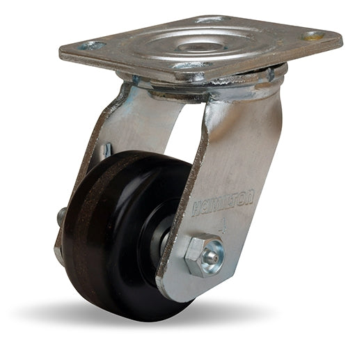 Hamilton Whirlaway 550 lbs Capacity Swivel Caster - 3 1/4" x 1 1/2" Plastex Phenolic Wheel, 3/4" Straight Roller Bearing - Durable Industrial Caster