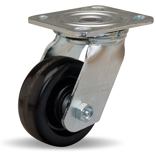 Hamilton Whirlaway 600 lbs Capacity Swivel Caster - 4x1.5 Inch Plastex Phenolic Wheel, 3/4" Straight Roller Bearing - Heavy-Duty Casters for Industrial Use