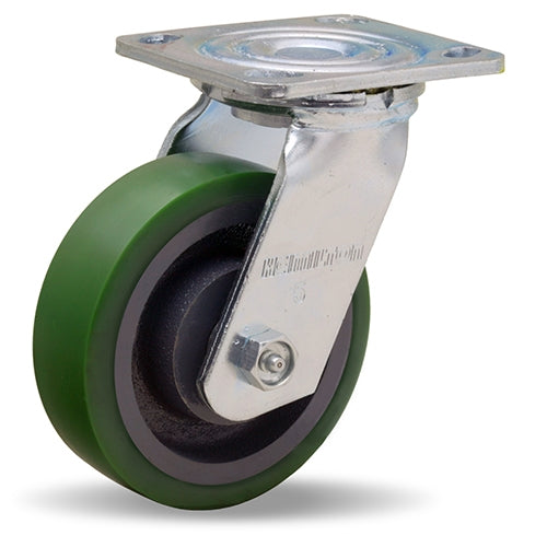 Hamilton Whirlaway 5-Inch Swivel Caster - 700 lbs Load Capacity, 1.5" Wide Duralast Polyurethane Wheel, 3/4" Straight Roller Bearing - Industrial Strength Cast Iron