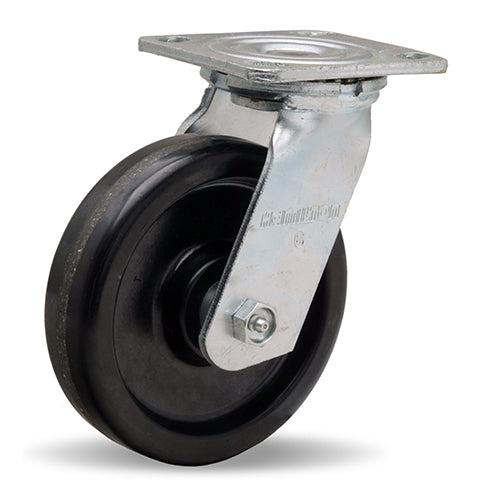 Hamilton Whirlaway 800 lbs Capacity Swivel Caster - 6 Inch Plastex Phenolic Wheel, 1.5" Width, 3/4" Straight Roller Bearing