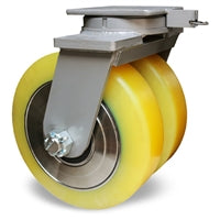Hamilton Spinfinity Maxi-Duty Dual Swivel Caster with 12" x 5.5" Natural Polyurethane (93A Ester) Presson Wheel with 1 1/4" Sealed Precision Ball Bearings