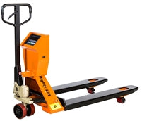 SPT50 Scale Pallet Jack | Wheels Polyurethane on Steel | 27" Width | 48" Length | 4400 lb. Load Capacity | Orange Color