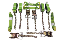 Hi-Viz Green TECNIC 8-Point Tie Down Kit for Rollback & Flatbed - TOW-8PTCHAIN-I