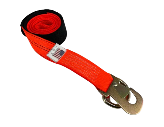 TOW-100FSHWDRCSL-DW Heavy-Duty Wheel Lift Strap 2" x 8' with Flat Snap Hook & D-Ring, 2000 lbs Load Capacity