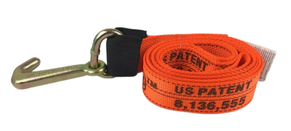 High-Strength Tow Strap with Mini J Hook - 2" x 10' Polyester Webbing, 3,333 lbs Load Capacity - Ideal for Towing & Recovery