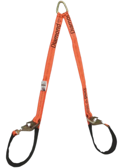 TOW-V-STRAP 56" Towing V-Bridle Strap - Durable Nylon with Twisted Snap Hooks & Delta Rings, 3333 lbs Load Capacity