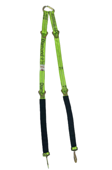 2" x 56" Tow V-Bridle Strap with Twisted Snap Hooks & D-Rings - 3,333 lbs Load Capacity, Heavy-Duty Towing