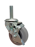 2" Locking Stem Caster | Non-Marking TPR Wheel | Threaded Stem 3/8"-16 x 1-1/4" | 80 lbs Capacity