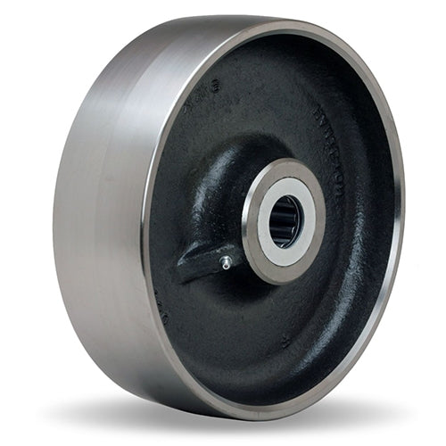 10" Diameter Forged Steel Caster Wheel with 1-1/2" Straight Roller Bearing, 6000 lbs Capacity