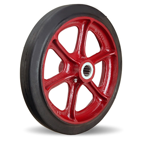 Hamilton W-1220-RL-1-9/16 Mold-on Rubber Wheel - 12" Dia x 2" W, Cast Iron Hub, 1 9/16" Bore - Industrial Strength for Heavy Duty Use
