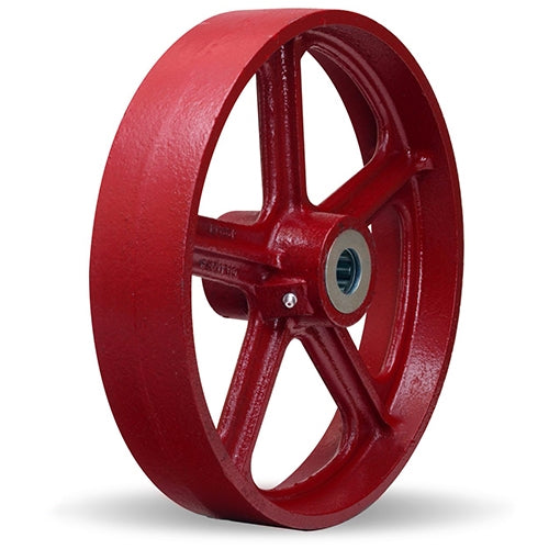 The Hamilton Metal Wheel 12" Diameter x 2 1/2" Wide x 3 1/4" Hub Length with 1-1/4" Straight Roller Bearing has a load capacity of 1200 lbs.