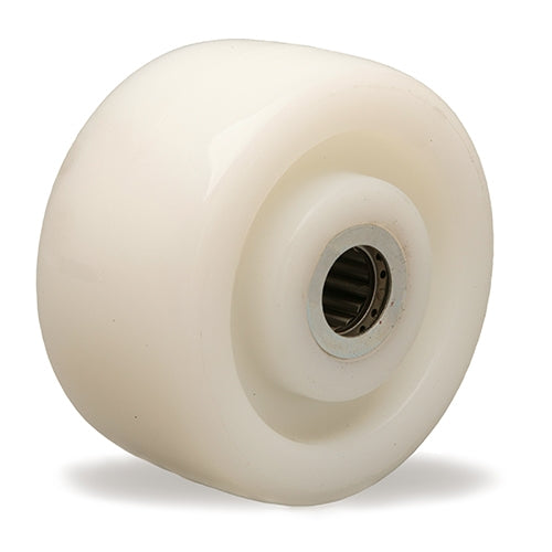 Hamilton White Nylon Wheel 4-inch Diameter, 2-inch Width, 800 lbs Load Capacity, 2 3/16-inch Hub, 1/2-inch Straight Roller Bearing - Durable Industrial Wheel