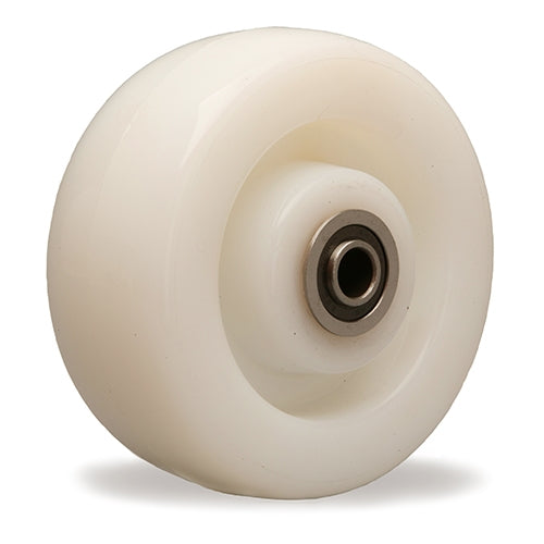 Hamilton White Nylon Wheel - 5" x 2" | 1/2" Stainless Steel Bearing | Industrial Grade