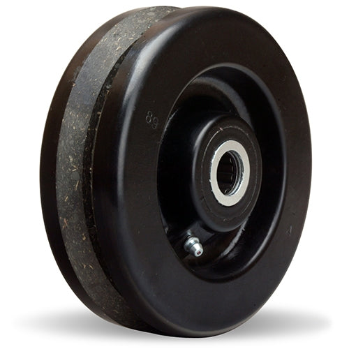 High Load Capacity Hamilton V-Grooved Phenolic Wheel - 6" Diameter x 2" Face x 2 3/16" Hub Length, 1 3/16" Plain Bore, 750 lbs Maximum Weight