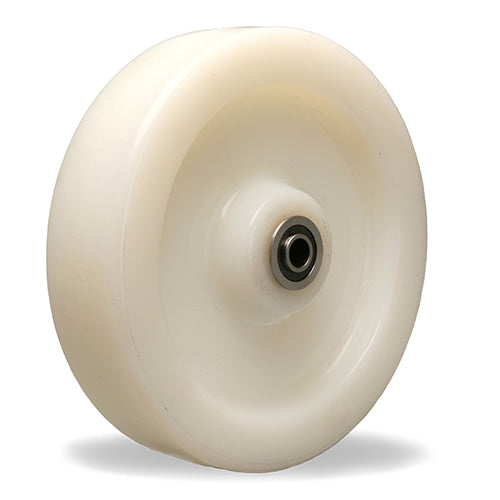 Hamilton White Nylon Wheel 8" Diameter x 2" Wide - W-820-WNBS-1/2 with Stainless Steel Precision Ball Bearing for Industrial Use