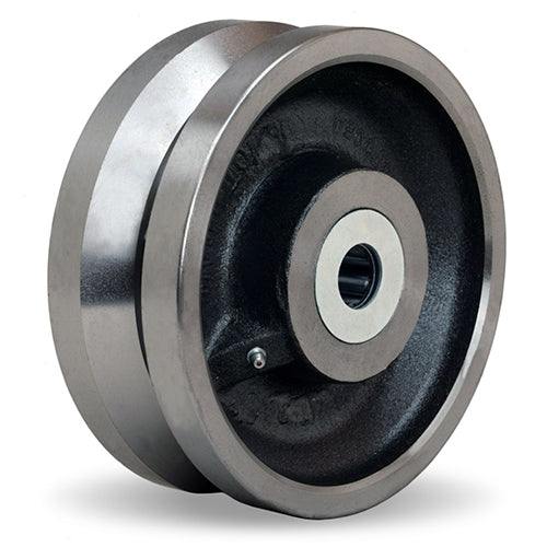 High-Load 5000lb W-830-FVH-1-1/2 Hamilton V-Grooved Forged Steel Wheel 8" x 3" x 3 1/4" with 1-1/2" Straight Roller Bearing - Durable for Heavy Duty Applications