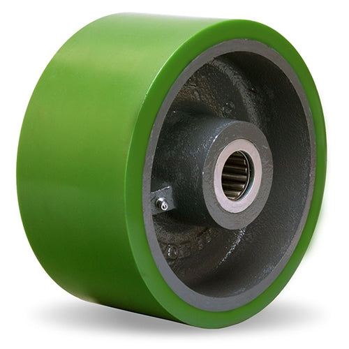 Hamilton W-840-D-1-1/4 Duralast Wheel - 8" Polyurethane on Cast Iron, Heavy-Duty 4" Wide with 1" Roller Bearing