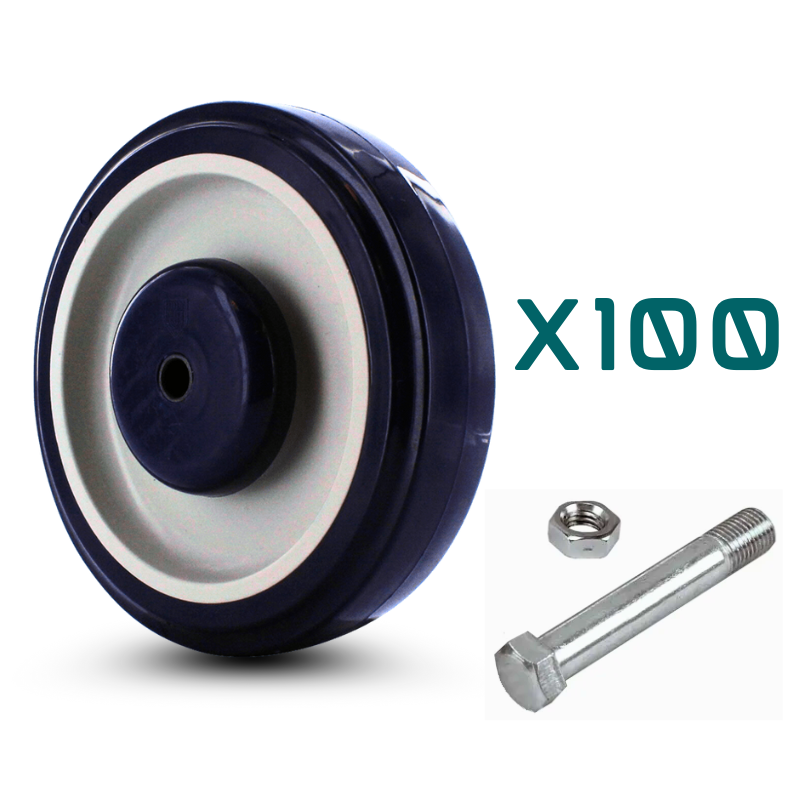 Shopping Cart Replacement Wheels and Axles - 100-Pack