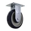 Z22P254CLDE Light/Medium Duty Rigid Caster - Zinc Plated Steel with Lacquer Dip Yoke, 5" A98 TPU Crown Tread Blue on Tan Wheel - Ideal for Industrial Applications