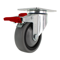 4" X 1.25" | TPR A70 CROWN TREAD WHEEL | TOTAL LOCKING SWIVEL CASTER | 250 LBS CAP