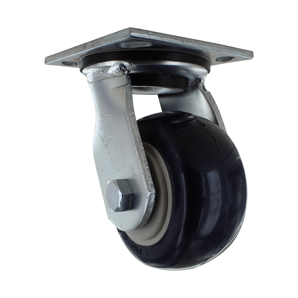 4" x 2" Medium/Heavy Duty Swivel Caster with 4" x 4.5" Plate, 600 lb Capacity, Polyurethane Wheel