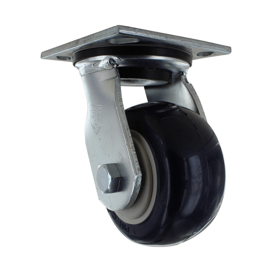 4" x 2" Medium/Heavy Duty Swivel Caster with 4" x 4.5" Plate, 600 lb Capacity, Polyurethane Wheel