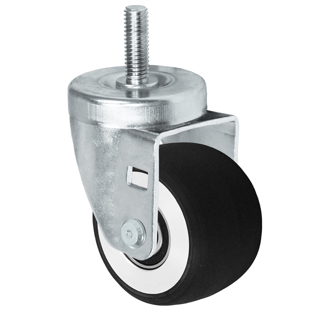 Swivel caster, 3" x 1-13/16" donut polyurethane on aluminum wheel, Threaded stem 1/2-13 x 1-1/2"