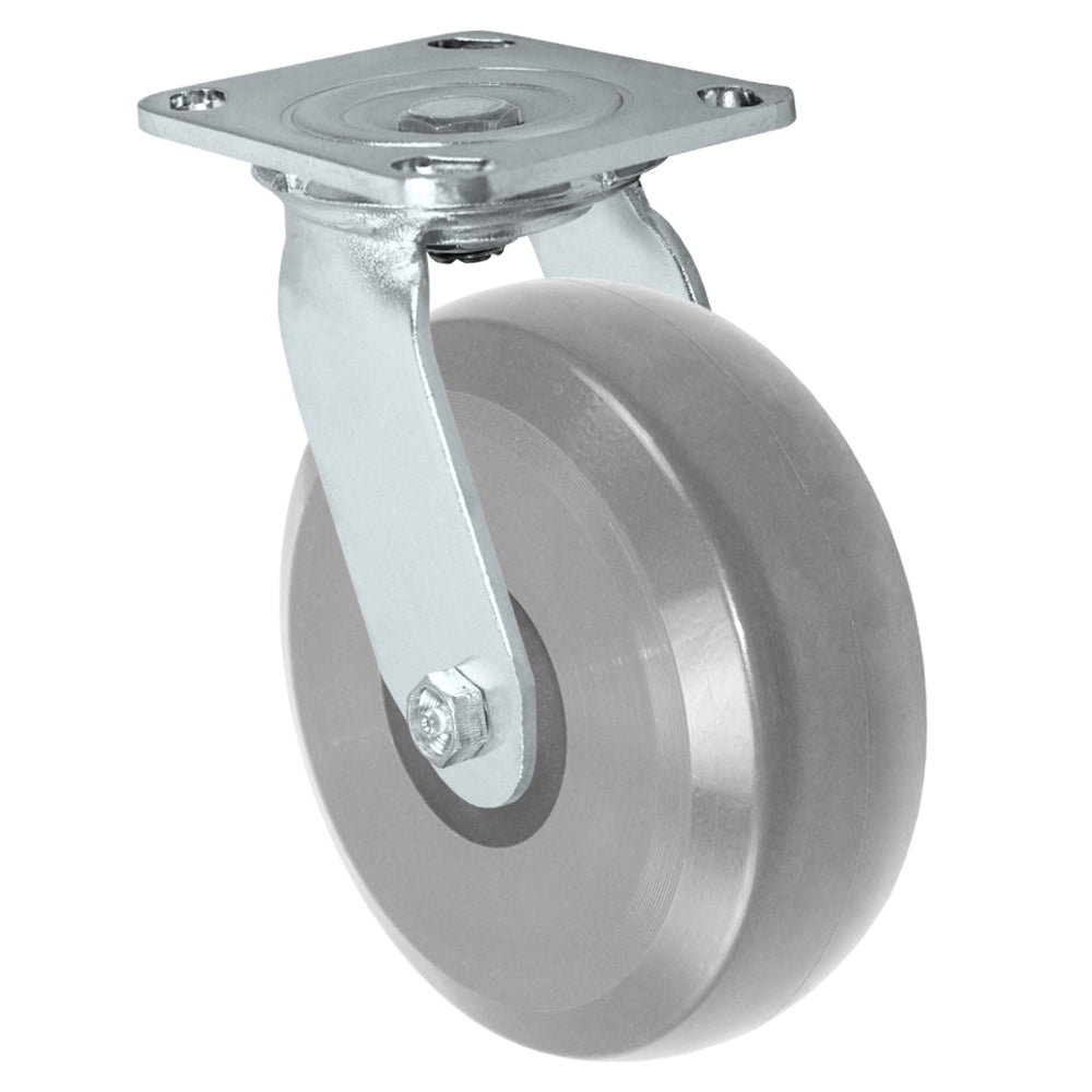 Swivel caster, 6" x 2" hd solid polyurethane wheel, Plate 4 x 4-1/2"