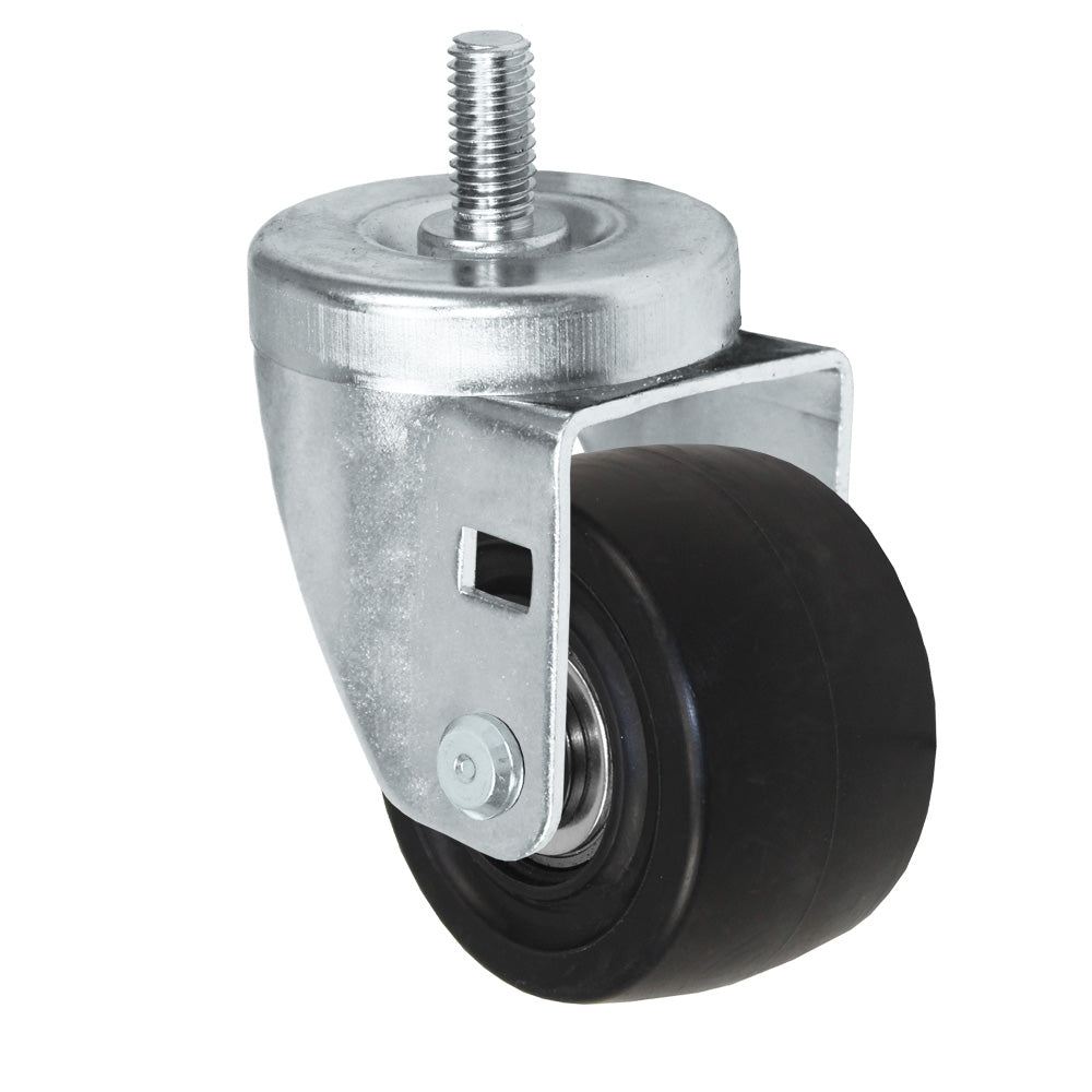 Swivel caster, 3" x 1-13/16" glass-filled nylon wheel, Threaded stem 1/2-13 x 1"