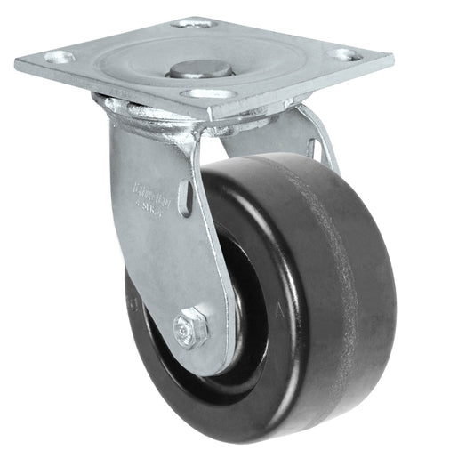 Swivel caster, 4" x 2" phenolic wheel, Plate 4 x 4-1/2"