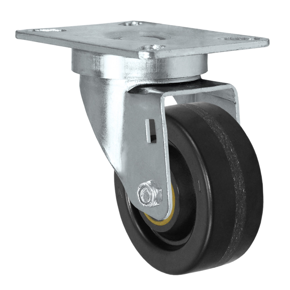 Swivel caster, 3" x 1-1/4" phenolic wheel, Plate 3-1/8 x 4-1/8"