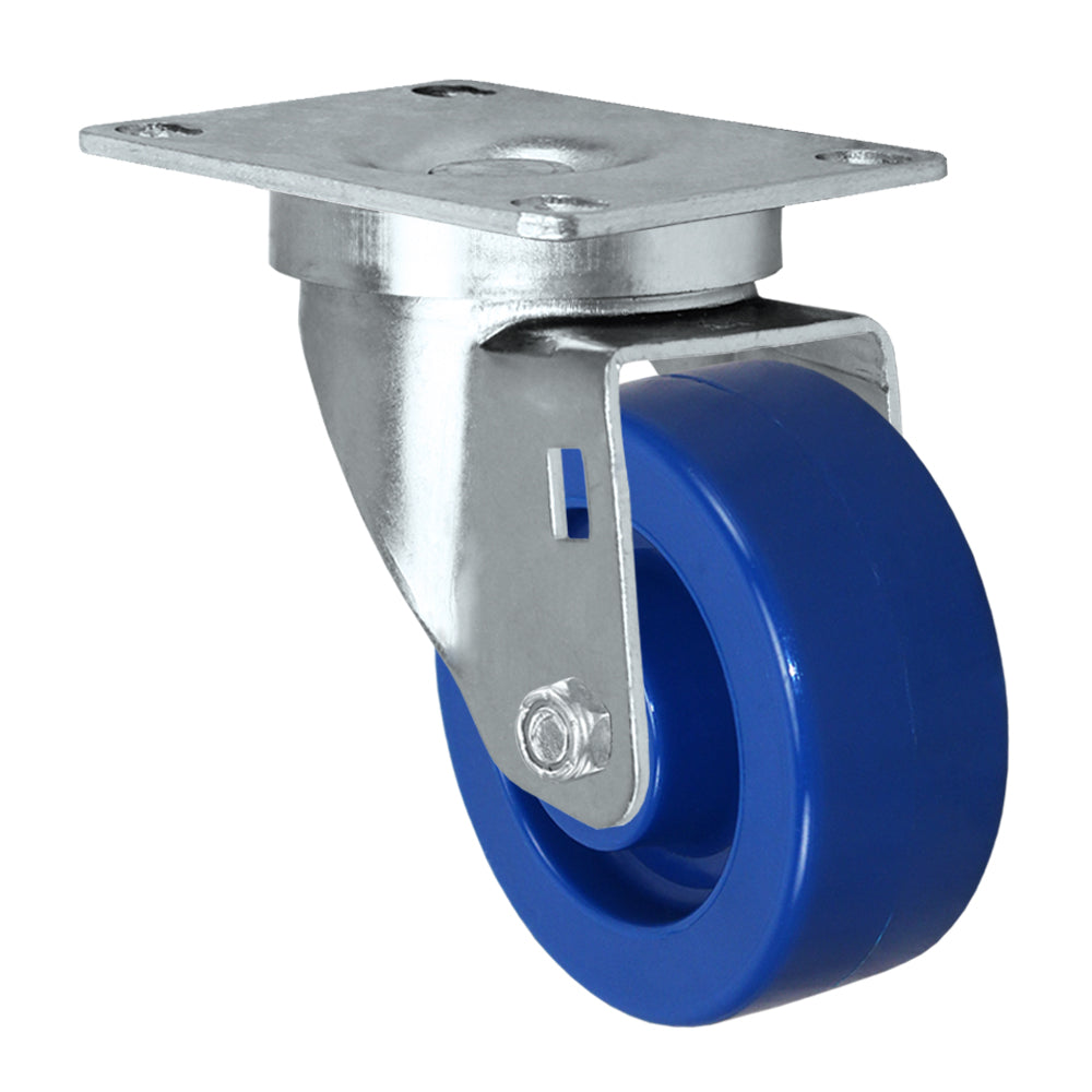 Swivel caster, 3" x 1-1/4" solid polyurethane wheel, Plate 2-3/8 x 3-5/8"