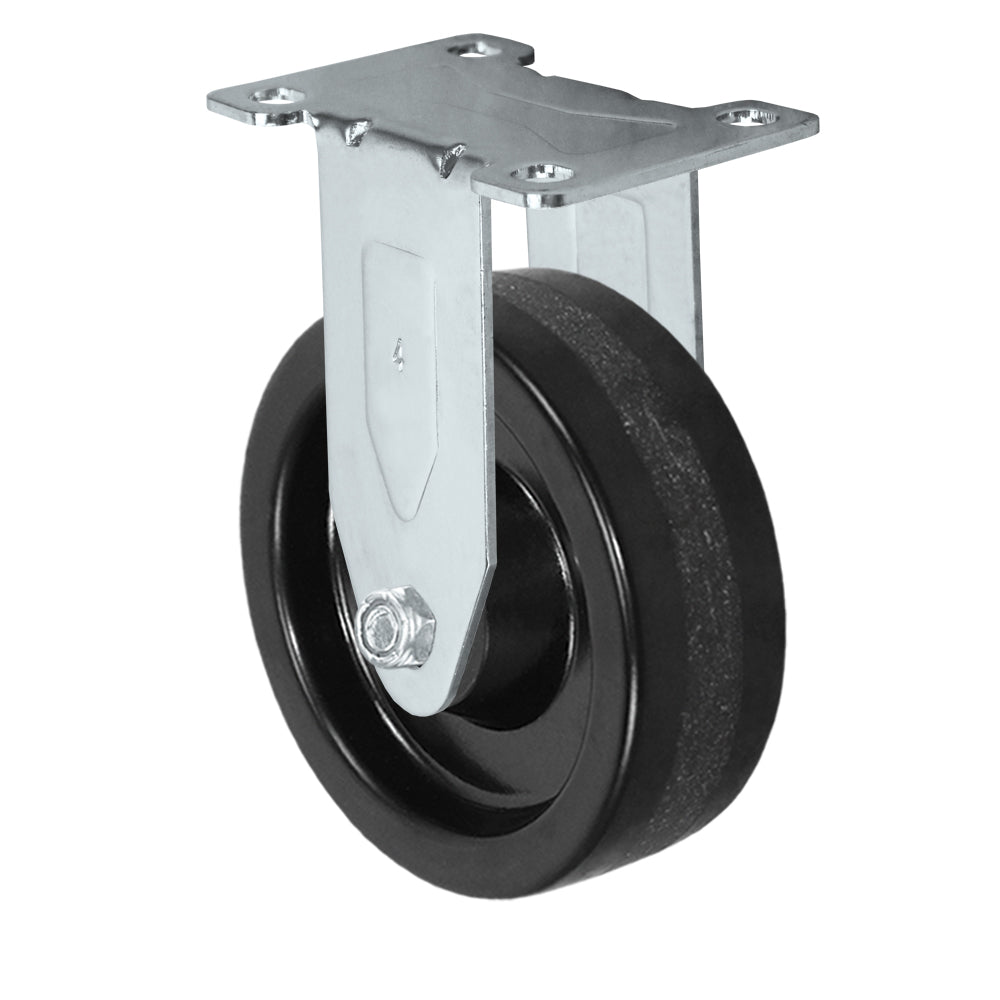 Rigid caster, 4" x 1-1/4" phenolic wheel, Plate 2-3/8 x 3-5/8"