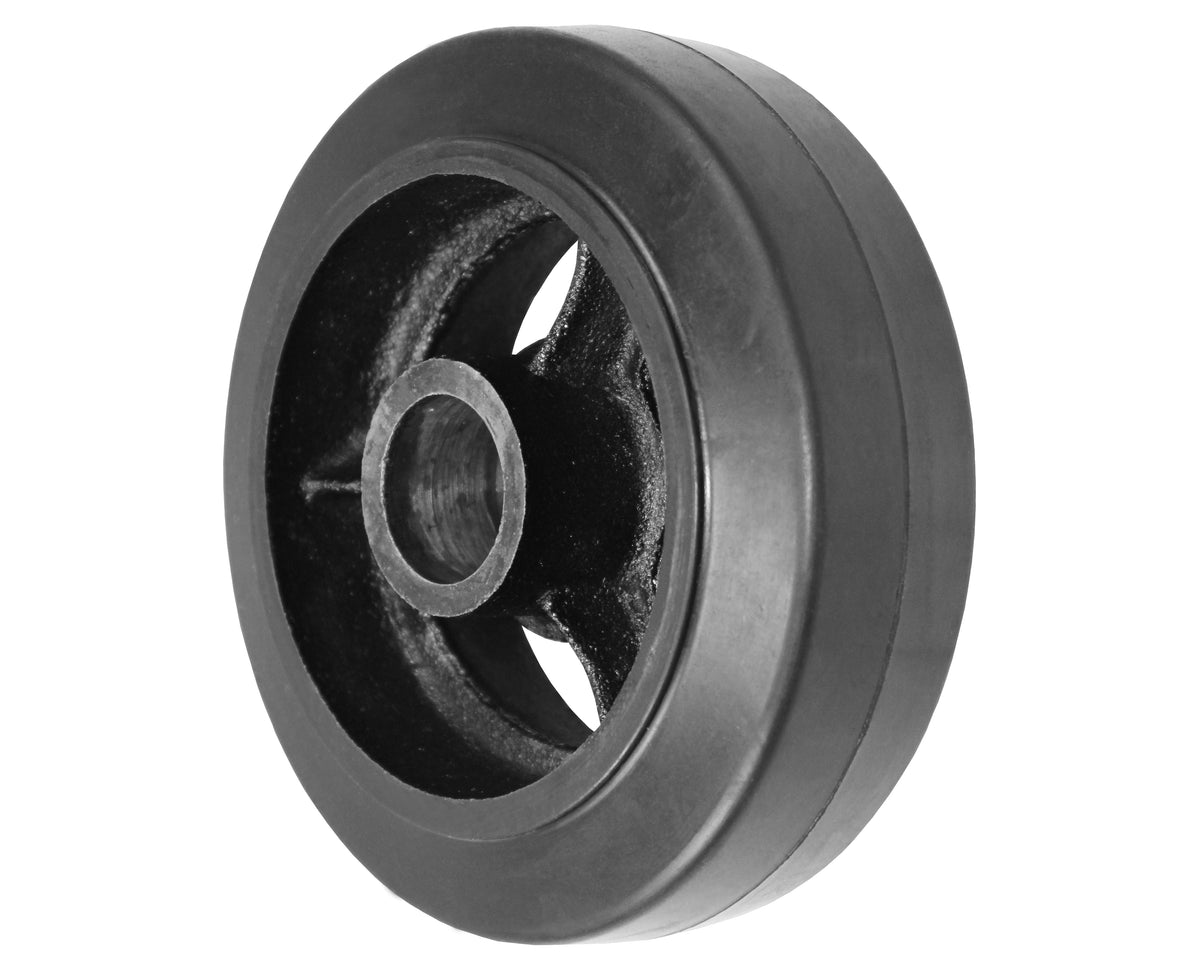 6" x 2" rubber on steel replacement wheel