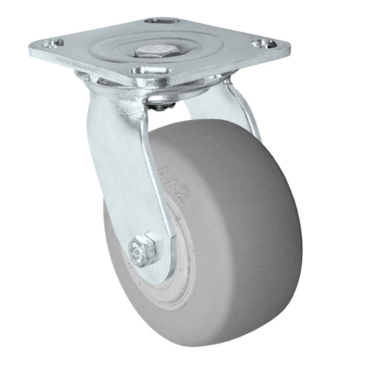 Swivel caster, 4" x 2" duratek donut rubber wheel, Plate 4 x 4-1/2"