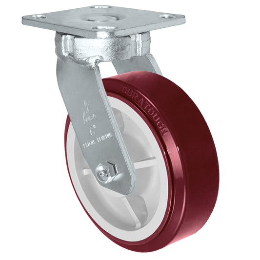 Swivel caster, 4" x 2" duratough polyurethane wheel, Plate 4 x 4-1/2"