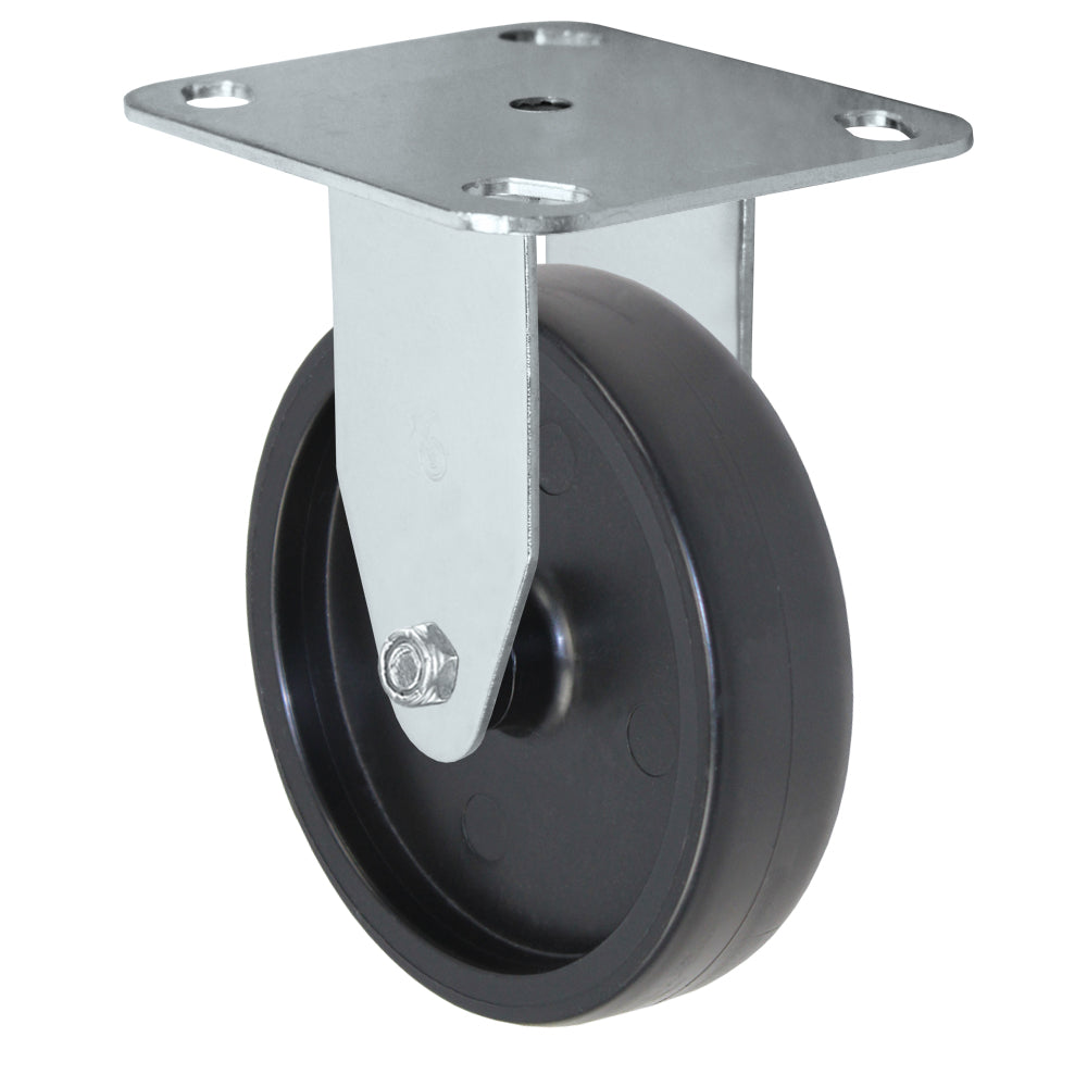 Rigid caster, 5" x 1-1/4" polyolefin wheel, Plate 2-3/8 x 3-5/8"