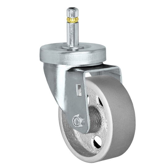 Swivel caster, 3" x 1-1/4" semi-steel wheel, Grip ring stem 7/16 x 1-3/8" (zinc-plated 24 Series shown)