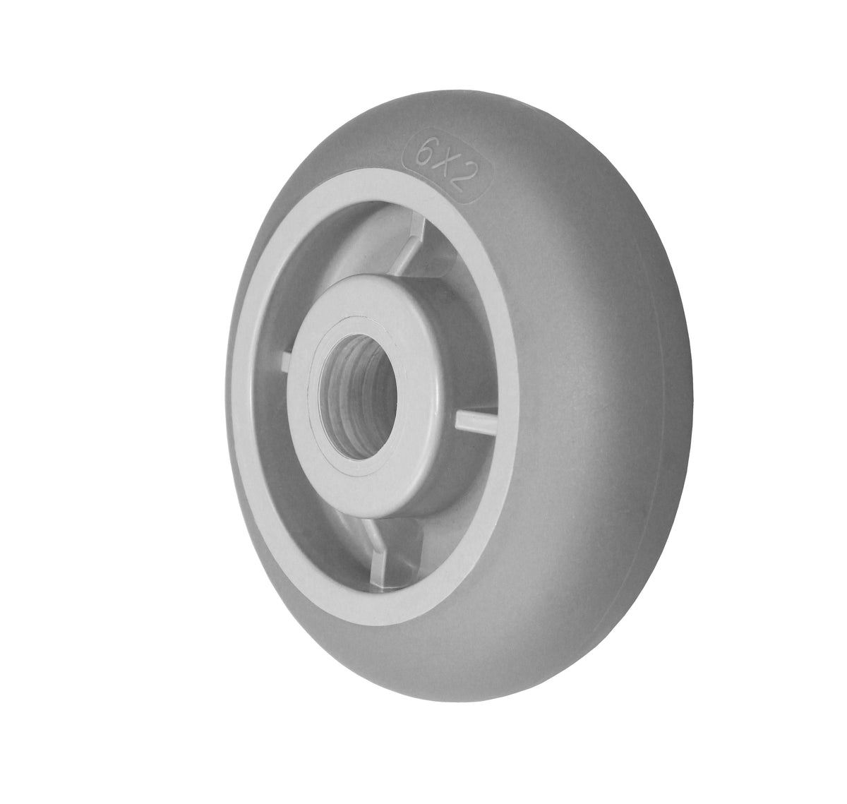 6" x 2" donut thermoplastic rubber replacement wheel