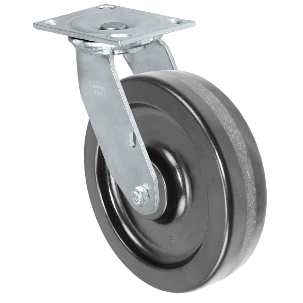 Swivel caster, 8" x 2" phenolic wheel, Plate 4 x 4-1/2"