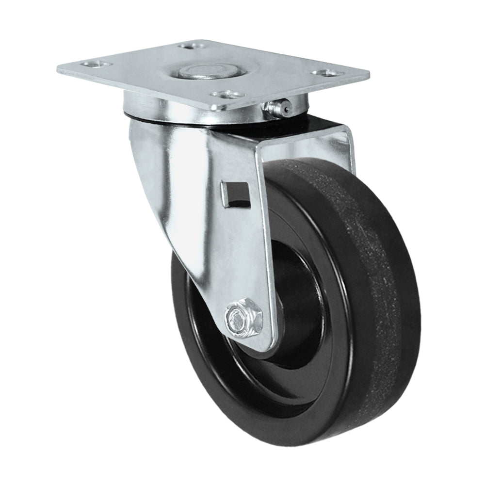 Swivel caster, 4" x 1-1/4" phenolic wheel, Plate 2-3/8 x 3-5/8"
