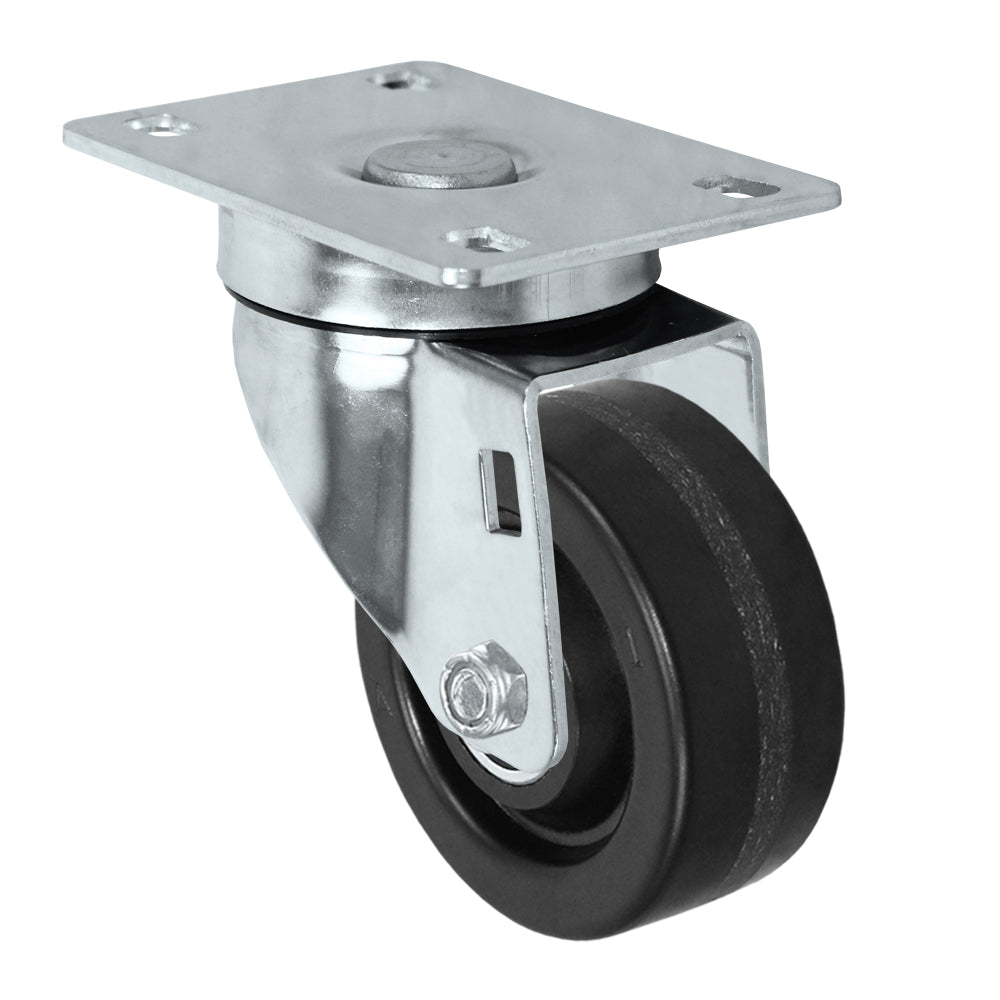 Swivel caster, 3" x 1-1/4" phenolic wheel, Plate 2-3/8 x 3-5/8"