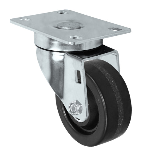 Swivel caster, 3" x 1-1/4" phenolic wheel, Plate 2-3/8 x 3-5/8"